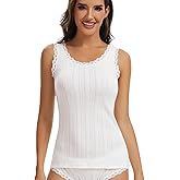 Codida Lace Camisole for Women Cotton Tank Tops Airy Soft Comfy Stretch Cami Undershirt for Layering