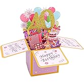 CIEHER 40th Birthday Card Pop Up Card for Women Men, 40th Birthday 3D Greeting Card, Unique 40th Birthday Birthday Gifts for Women, Greet 40th Birthday Decorations