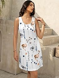 LUXVEER Womens Floral Summer Dress Casual Loose