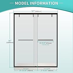 56-60 in. W x 76 in. H Double Sliding Shower