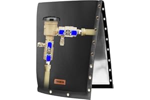 TOHONFOO 2-Way Opening Backflow Preventer Pipe Insulation Cover (5F) - Irrigation Sprinkler Valve and Water Well Pump Protection - Sturdy 5 Layers for Winter Freeze (18" W x 34" H, Black)