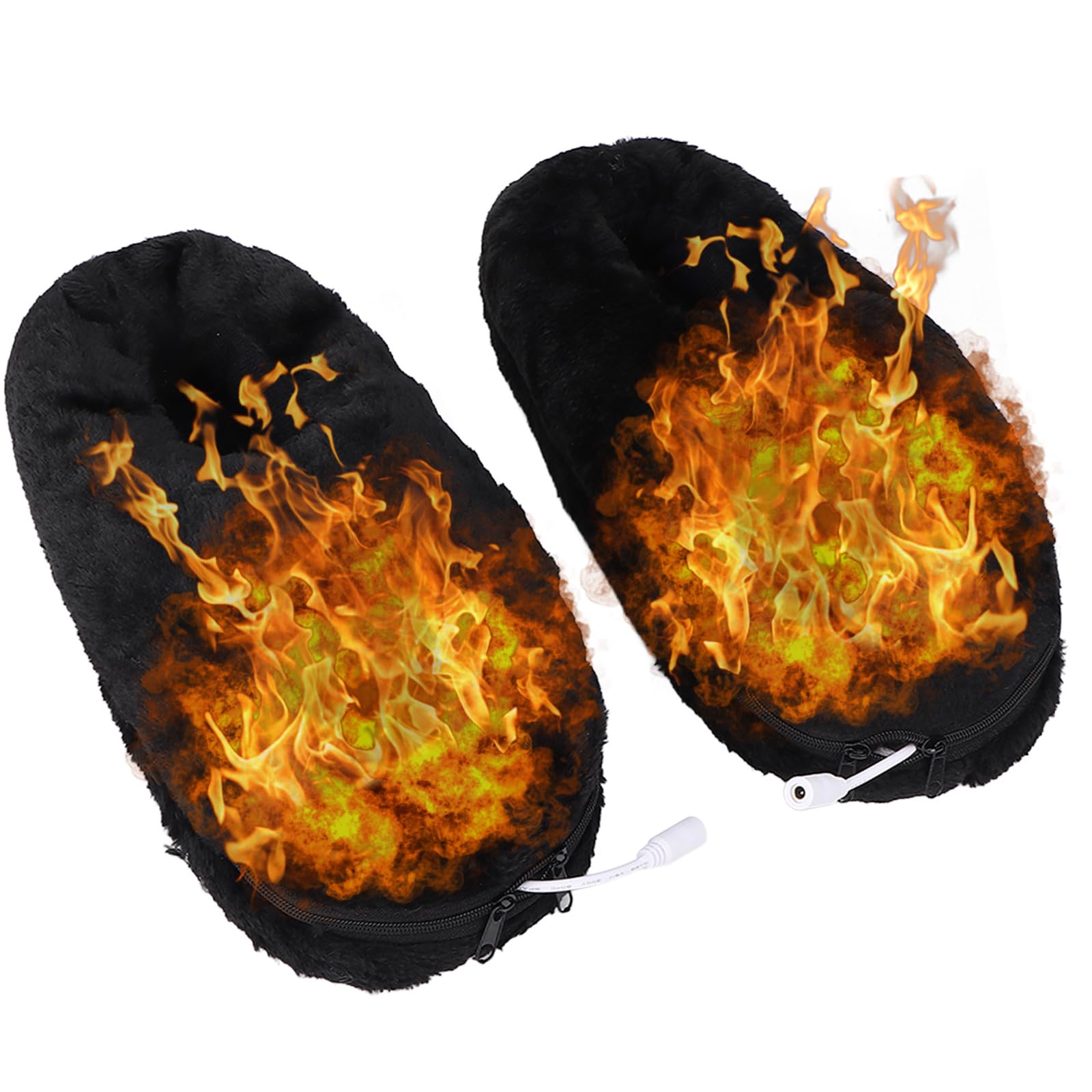 GAESHOW USB Heated Slippers, Cold Foot Warmer Shoes, Electric Heating Slippers, USB Thermal Shoes for Women and Men, Durable Anti-Slip Sole Plush Feet Warmer for Indoor Home Dormitory