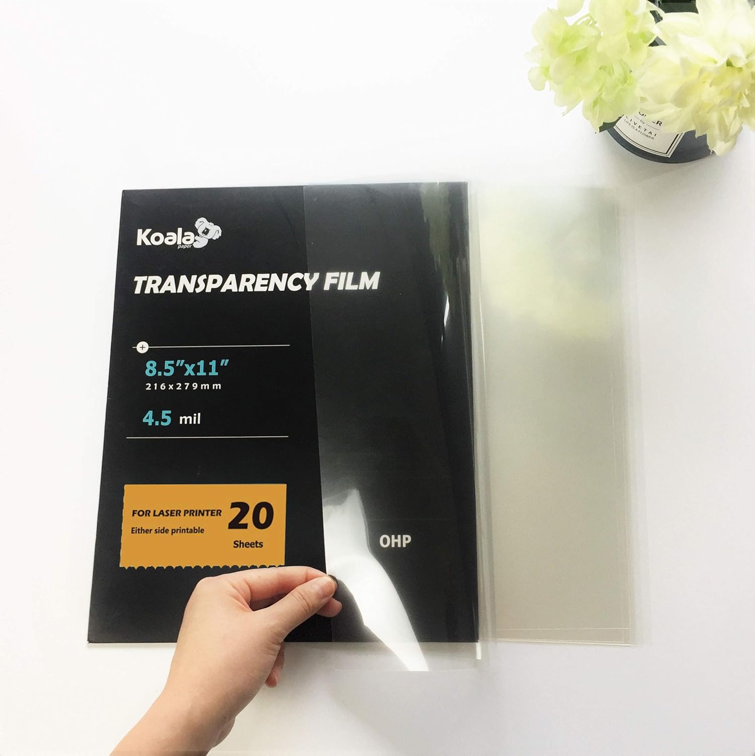 Koala OHP Film Overhead Projector Film 8.5x11 Inches Dual-side Printing Film for Laser Printer : Office Products