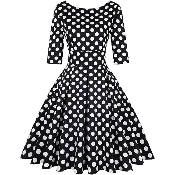 ODOLDI 50s Black Polka Dot Swing Dress for Women Vintage Black White Polka  Dot Dresses Audrey Hepburn Black Rockabilly Swing Dress Sleeveless Square  Neck Pin Up Dresses Black Polka Small at Amazon