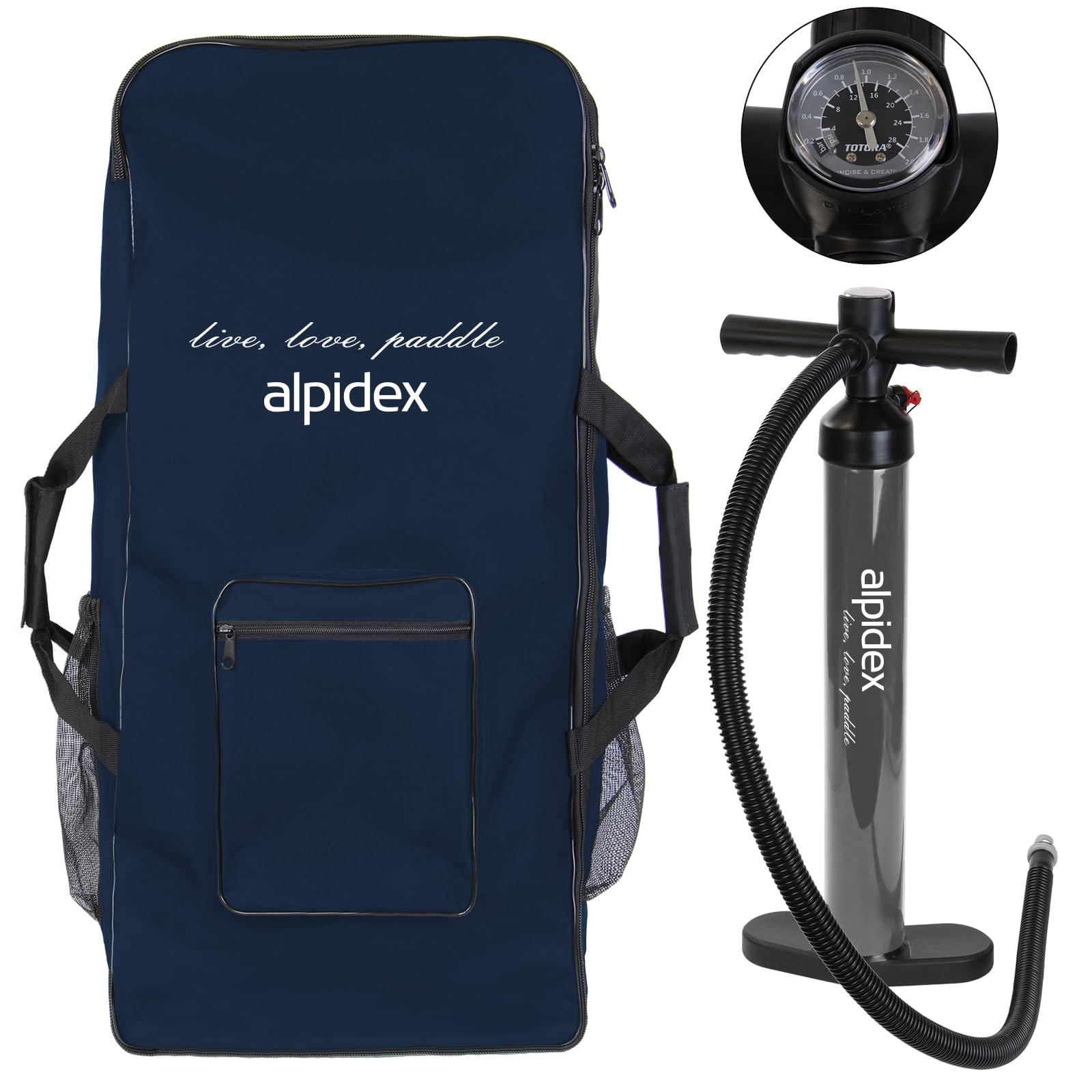 ALPIDEX Stand Up Paddle Set SUP 320 x 76 x 15 cm max. belastbar bis 200 kg Aufblasbar Stabil Leicht Komplett Set Tragetasche Paddel Finnen Luftpumpe Leash Repair Kit, Farbe:Cloud 4