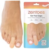 ZenToes Gel Toe Caps, Silicone Toe Protectors, 6-Pack (Small, Beige) | Cushions &amp; covers missing or ingrown toenails, corns, blisters &amp; hammertoe discomfort. Reusable for daily wear