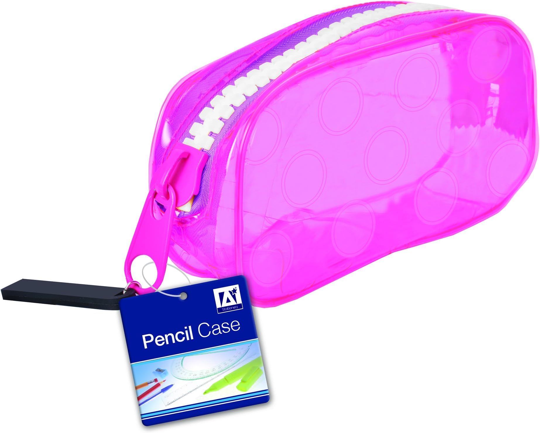 Jumbo Large Zip Clear Pencil Case /Pouch/ Cosmetic Makeup Bag/Case Colours Randomly Sent