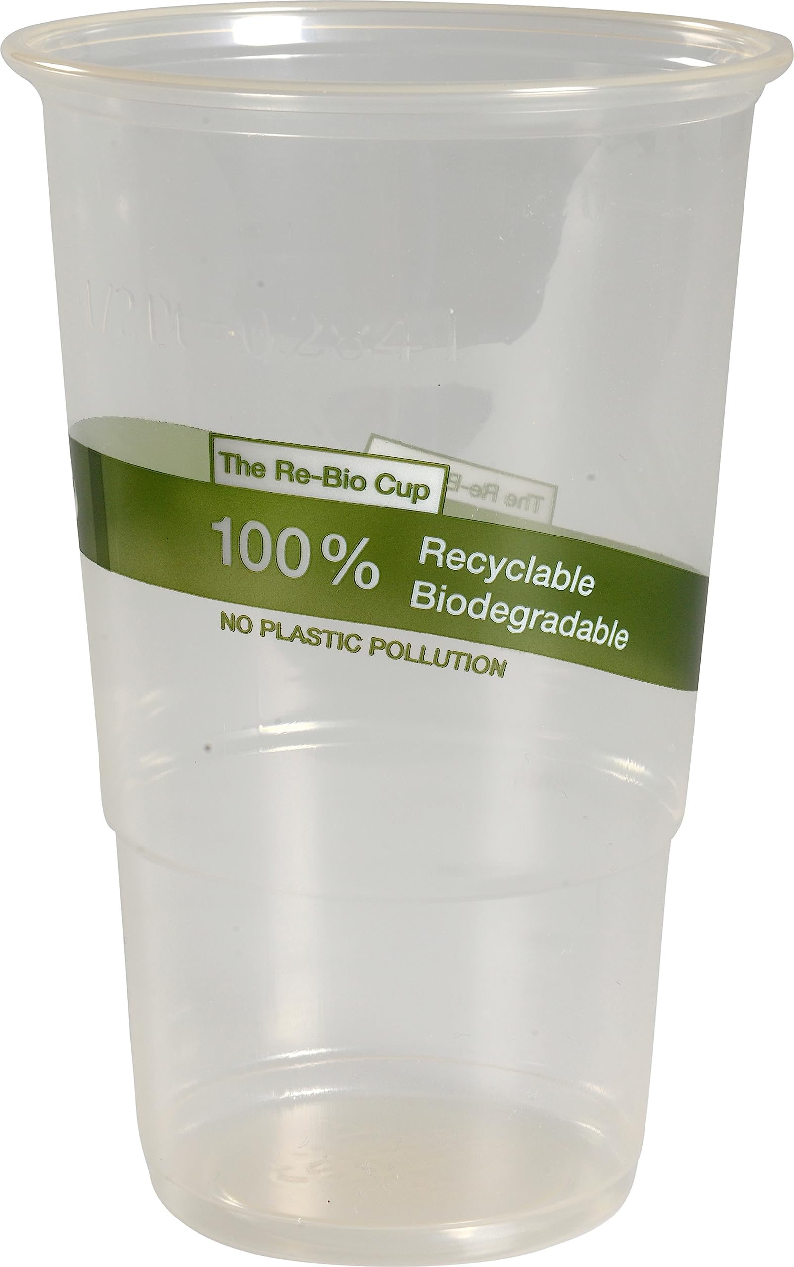 ABENA Gastro-Line Re-Bio Drinking Cup, 100% Biodegradable In Just One-Year Outdoors, Disposable Plastic Cups That Are Better For The Environment Than Alternatives - Clear PP, 38cl (50 PK)