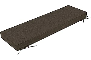 ROFIELTY Bench Cushion Double Piping Bench Cushions for Indoor Furniture with Adjustable Straps Window Seat Cushions Indoor Piano Bench Cushions (36x14x3, Dark Brown)