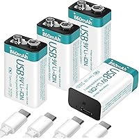 4 Pezzi Shentec 800mAh Li-ion 9V Batterie Ricaricabili Da 1200 Cicli,6F22 9V Pil - Foto 10