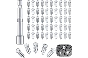 BIGMETA 100 Pcs Tire Studs - 6 x 15mm Wheel Tyre Snow Studs with Installation Tool, Carbide Screw Tire Studs for Most Car Truck, Snowmobile, Bicycle, ATV, UTV, Boots, Anti-Slip Accessories
