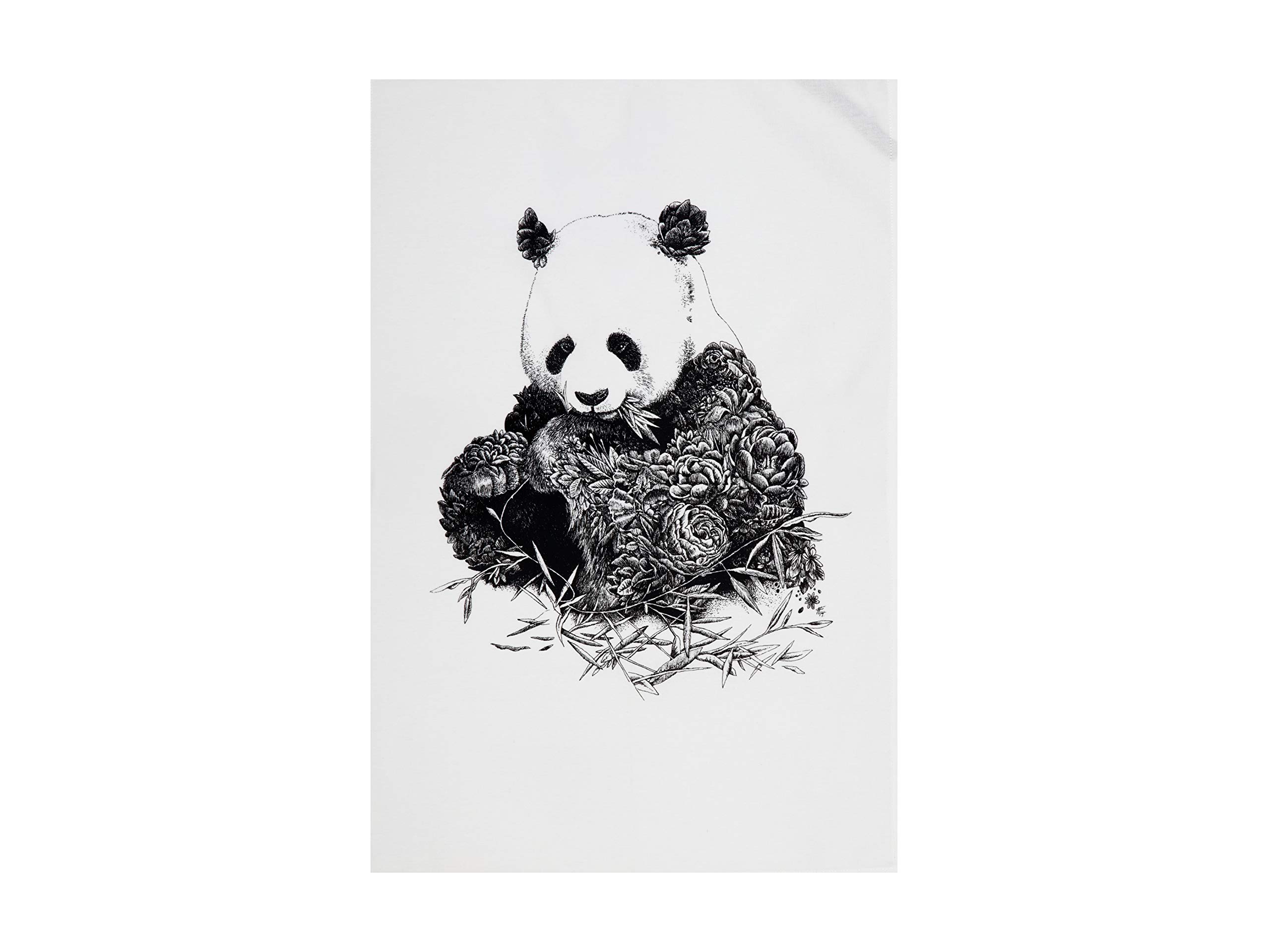 Maxwell & Williams Marini Ferlazzo Tea Towel with Giant Panda Design, 1% Indian Cotton, White, 5 x 7 cm