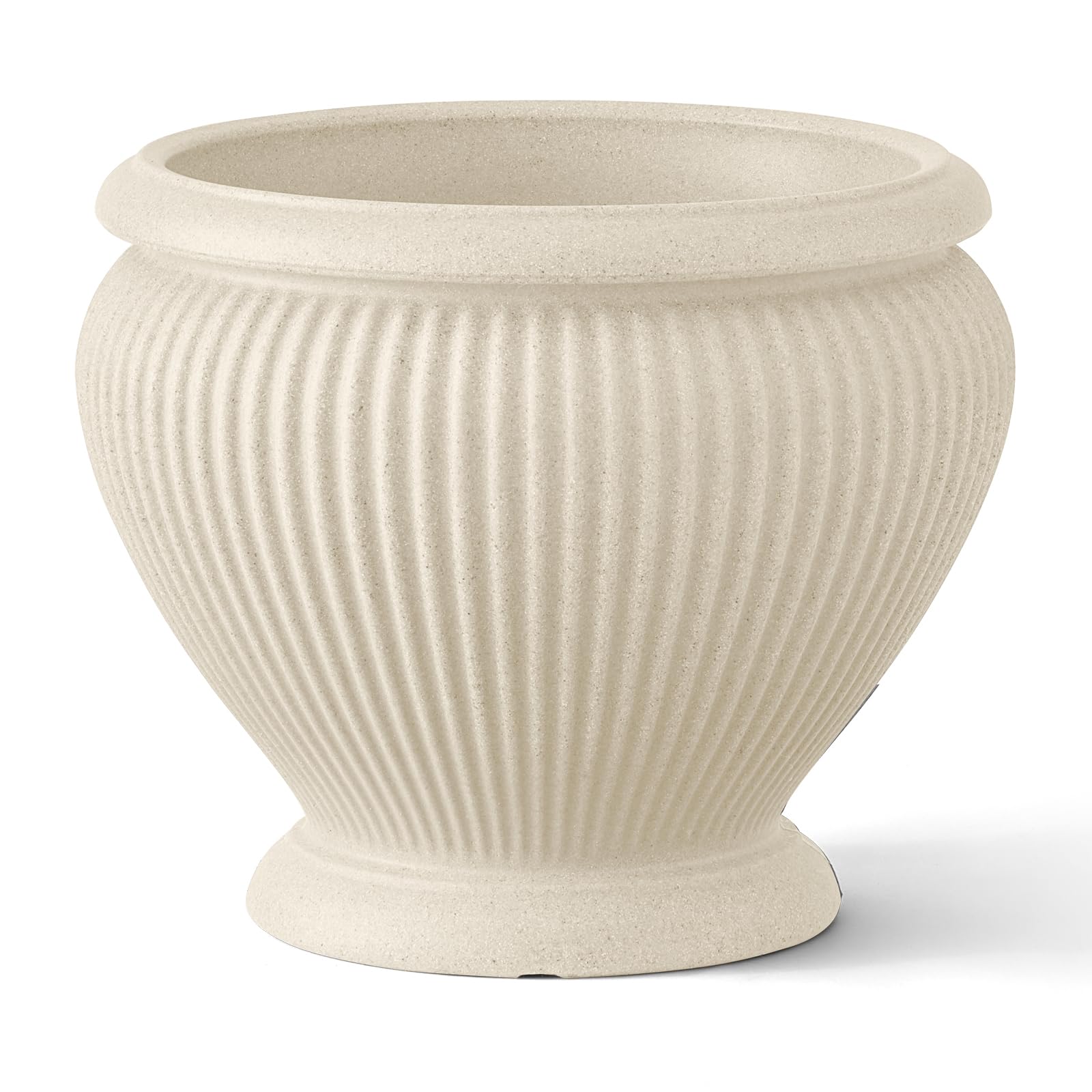 Photo 1 of ARBORA 18" Cannes Urn Polyresin Indoor and Outdoor Planter with Classic Cream Finish - Durable, Weatherproof, Lightweight, Large Plant Pot for Patio, Garden, Deck, Entryway