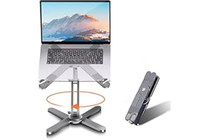 Moallia Laptop Stand with 360 Rotating Base, Computer Notebook Laptop Riser Metal Holder for Desk Collaborative Work, Fully F
