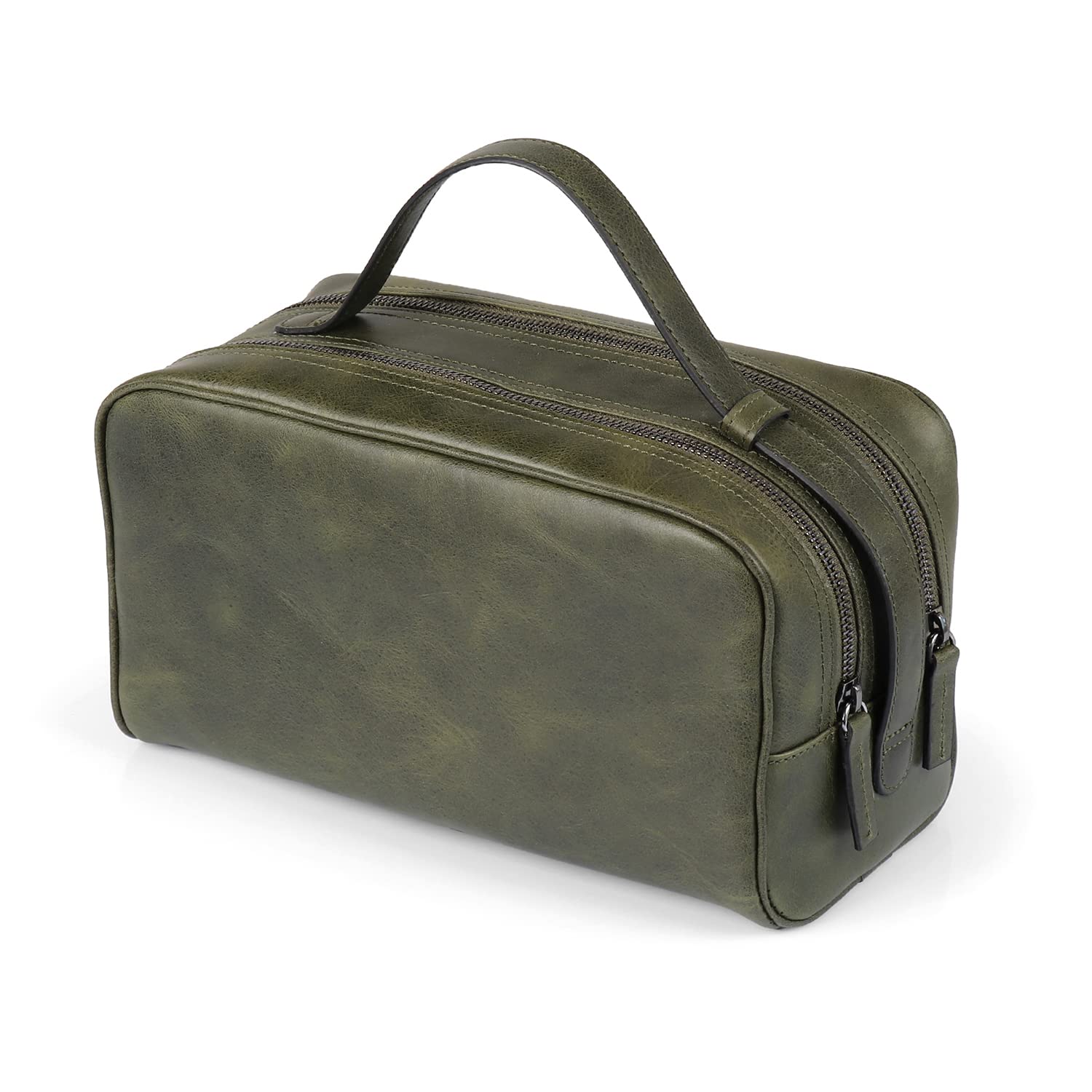 Londo Two Compartment Genuine Leather Travel Bag - Unisex (Green)
