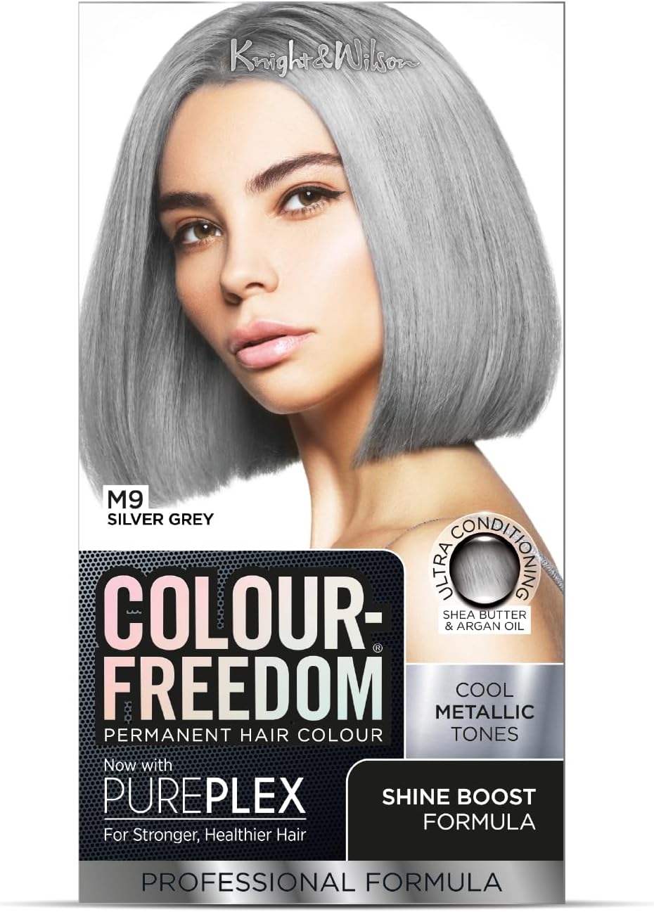 Knight & Wilson Colour Freedom Metallic Silver Grey Permanent Hair Dye with