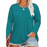 Plus Size Long Sleeve T Shirts Women Fall Tops Tshirts Tunic Casual Tee