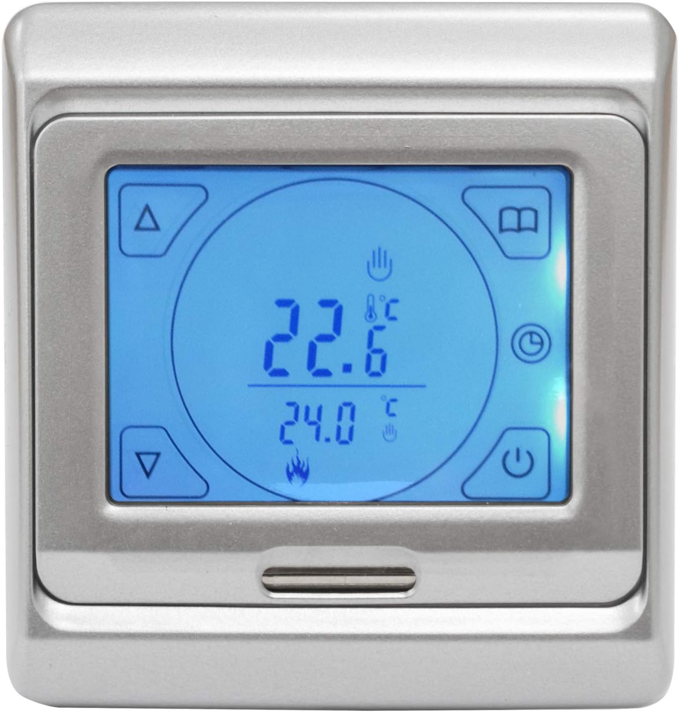 Adept Touchscreen Digital Thermostat in Silver for Underfloor Heating