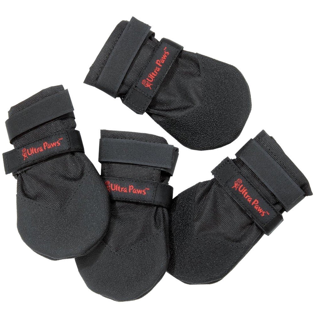 Ultra Paws Dauerhafte Hundeschuhe für Pfotenschutz Schwarz Mittelgroß