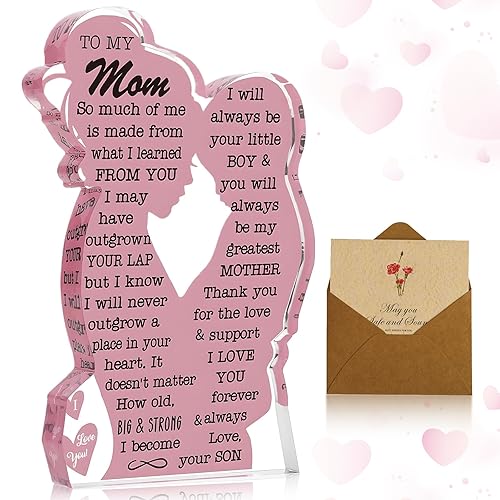 UICCVOKK Mom Gifts from Daughter,Mother's Day Gifts Mom Birthday Ideas Gift Cool Christmas Mom Gift, Acrylic Plaque Sign Best Mom Ever Gifts for New Mom Single Mom