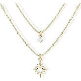 Silver Diamond Necklaces for Women Set, Layered Dainty 14K Gold Silver Plated Choker Chain Simple Pendent Diamond Necklace Stackable, Trendy Prom CZ Jewelry Gifts for Women