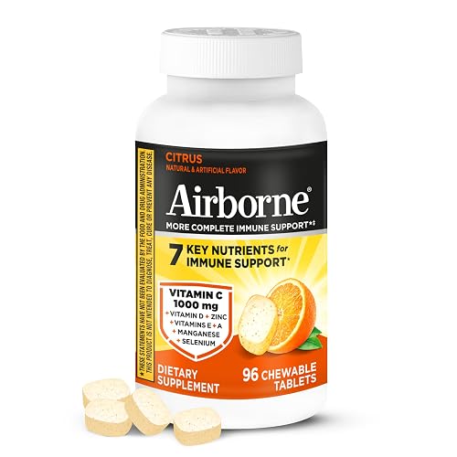 Airborne Vitamin C 1000mg - Citrus Chewable Tablets - Packaging May Vary