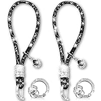 2Pcs Rhinestone Heart Keychain - Bling Crystal Car Keychain For Women, Backpack Charm (Black)