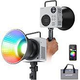 NEEWER HB80C RGBWW LED Video Light with 72Wh Battery 100W PD Fast Charging | 80W Mini RGB COB Continuous Output Lighting, Bowens Mount, Handheld Spotlight, 2500K-7500K, 10400lux/m, 18 Effects
