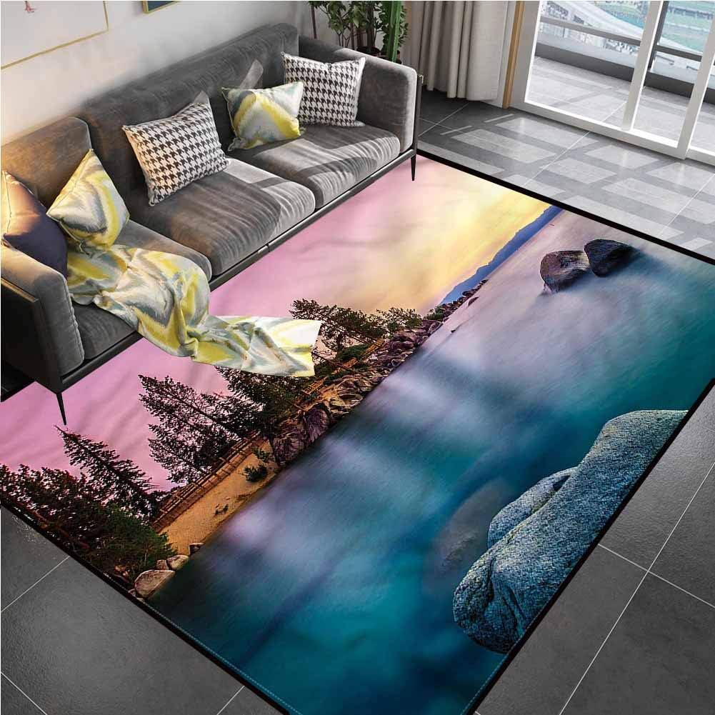 Area Rugs Print Large Carpet Lake Tahoe, Surreal Nature