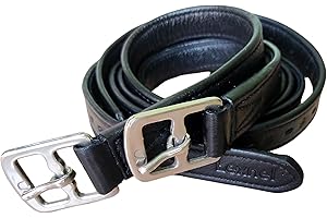LEXNEL Non-Stretch Soft Stirrup Leather with Stainless Steel Hardware 1 Pair Pack of 2