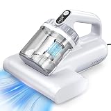 BYHUME Mattress Vacuum Cleaner, 17Kpa 650W Bed Vacuum Cleaner, 273nm UV-C Light & Ultrasonic 145°F Heating, 80000 RPM/Min Brushroll Rotation, Wide Suction Port for Pillows Cribs Sofa, White Corded