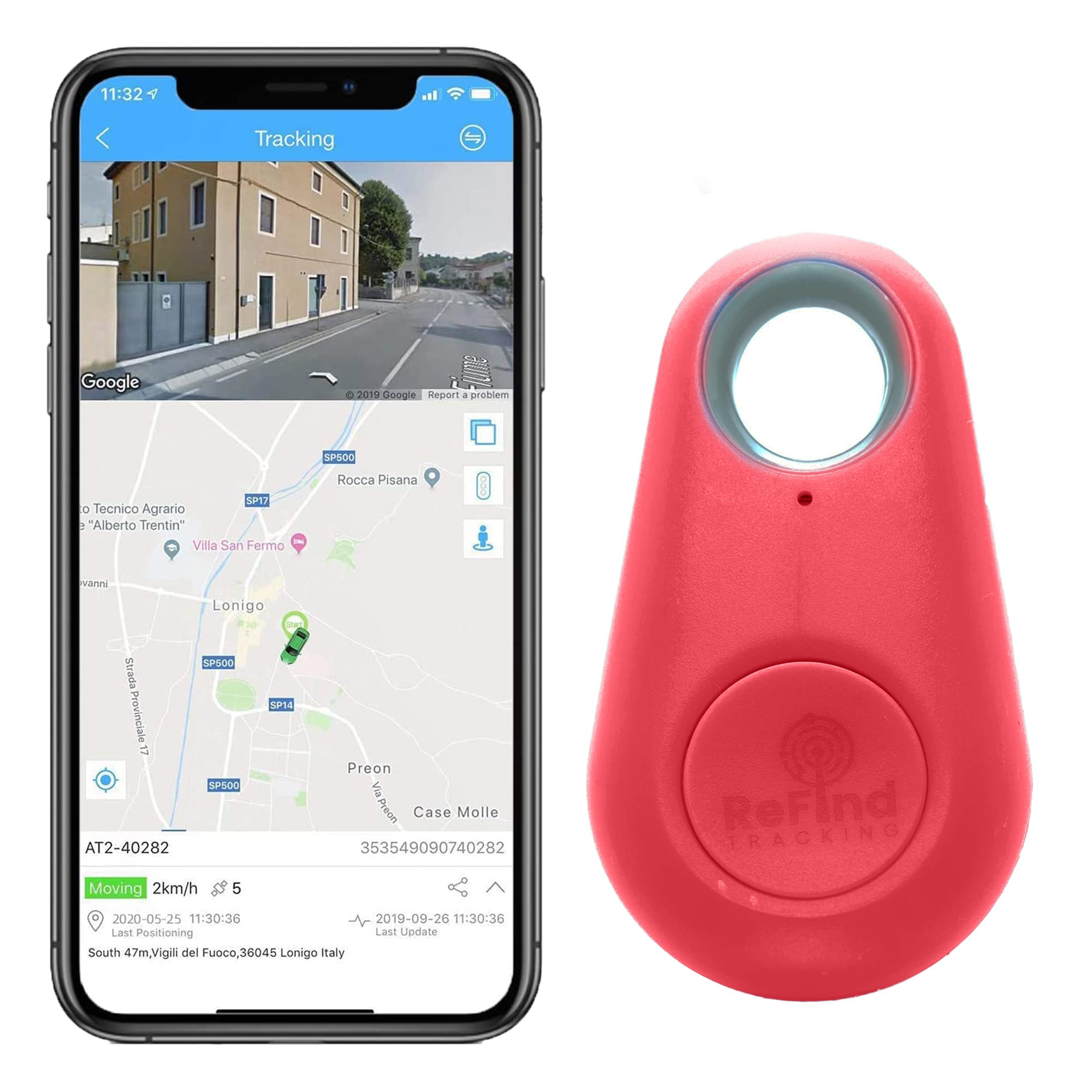 ReFind Smart Tracker for Android and iPhone. Mini GPS Tag Bluetooth 5.0 Key Finder. Samsung AirTag Alternative for Keys, Pets, Wallets and Luggage (Pink)