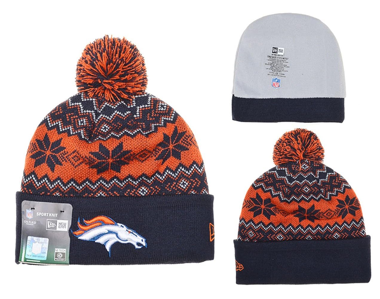 nfl new era biggest fan redux knit beanie with pom