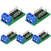 Teansic 5Pcs 2x6 Position Terminal Block Distribution Module | 2.54mm Pitch, 2x6 Dupont Pin Layout, 2P Screw Terminal Port, Stable PCB Circuit Board, Quick Circuit Wiring Conversion
