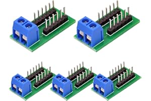 Teansic 5PCS 2x6 Position Terminal Block Distribution Module,2P Screw Terminal to 2.54mm Pitch Dupont pin Header Connector