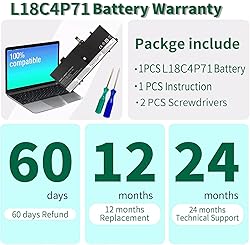 DMKAOLLK 51Wh L18C4P71 L18M4P72 Battery Replacement
