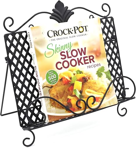 Amazon Com Mersdem Book Reading Stand Cookbook Holder Decorative Metal Recipe Book Holder For Reading Hands Free Foldable Cook Book Stands And Holders For Kitchen Counter Black Kitchen Dining