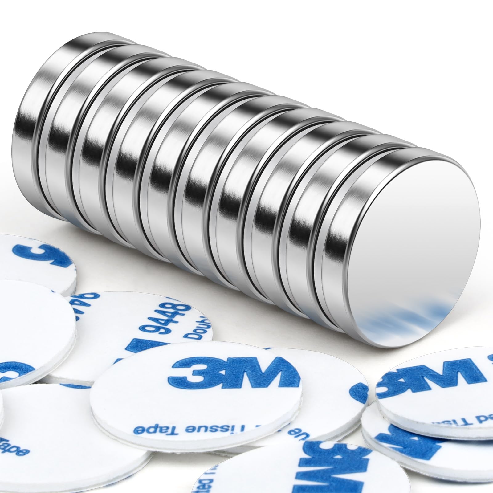 Wukong Super Strong Magnets, 20x4 mm | 10 Pack Heavy Duty Round Magnets for Fridge, Crafts, Pin Board, Notice Board, Office Crafts