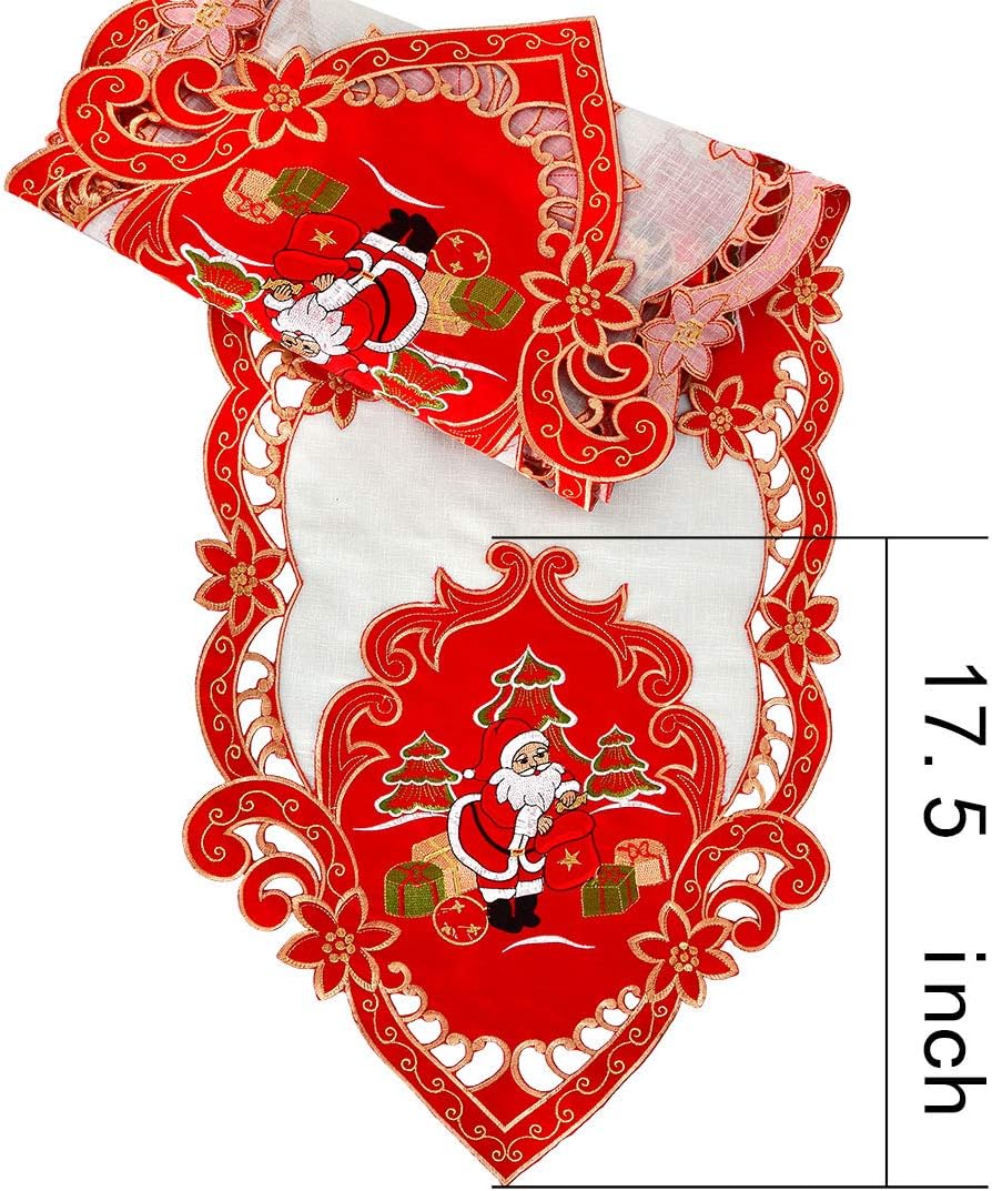 Grelucgo Decorative Christmas Holiday Santa Claus Table Runner Dresser Scarf, 15 By 68 Inch (38 X 173 cm) - Image 5