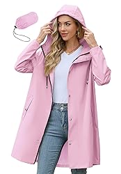 Zando Womens Rain Jacket with Hood - Travel Rain