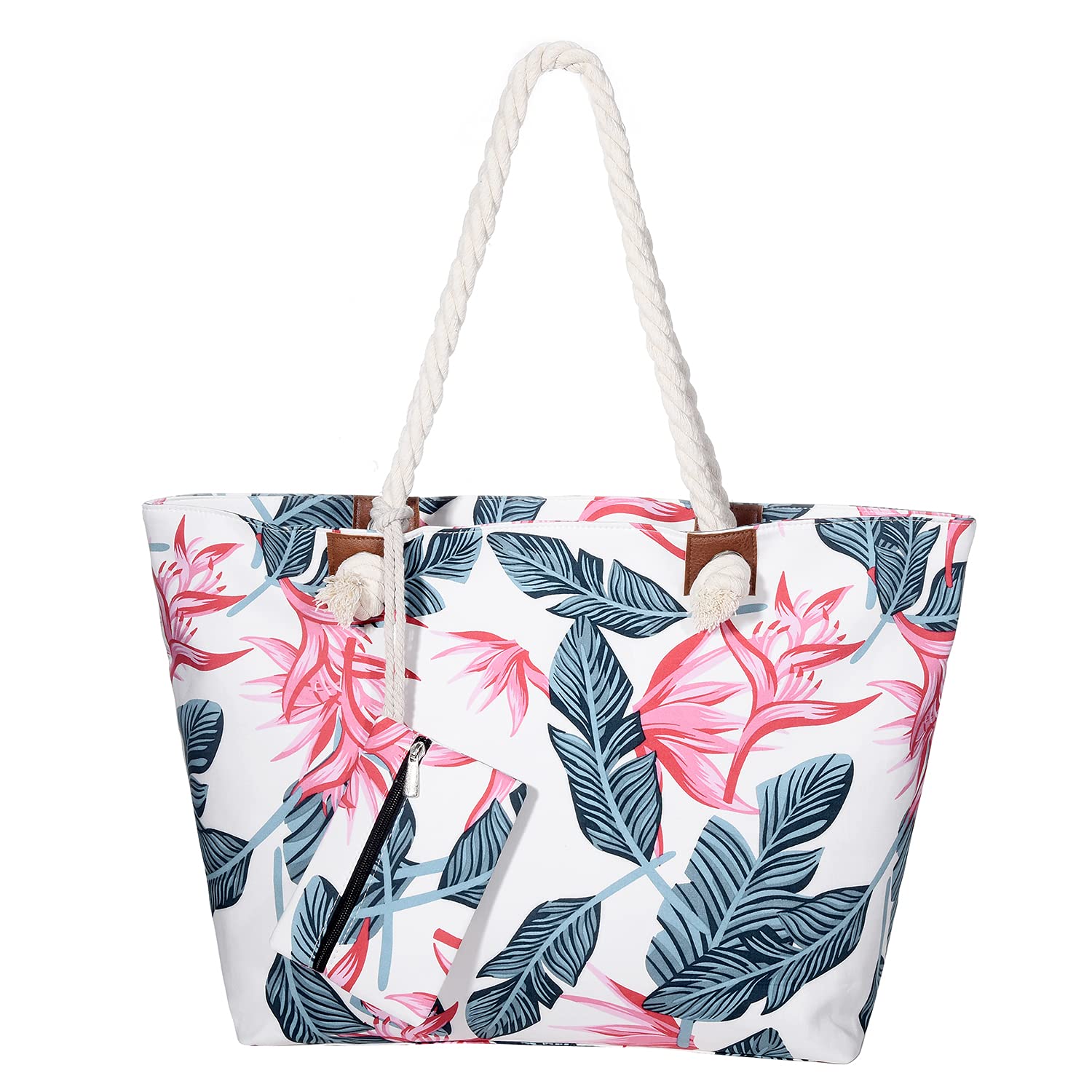 MASADA Large beach bag water resistant with zip Flower Inspiration