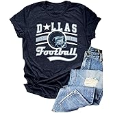 Vintage Football Shirt for Women Game Day Tshirt Sunday Funday Shirt Casual Football Season Short Sleeve Tops
