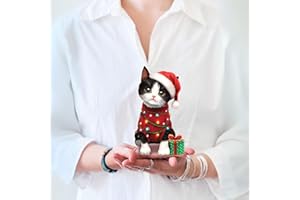 Freshcut Paper Pop Up Cards, Mini Christmas Kitten, 6 Inch Mini Sized 3D Cat Gifts, Popup Greeting Card, Christmas Cards, Holiday Card, Blank Notecard & Envelope
