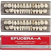 Chargenyang Dental Synthetic Resin Tooth Denture False Teeth for Halloween Horror Teeth 23 A3(56 Pcs/2Set)