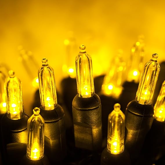 50 T5 LED Christmas Lights Gold, 25.5' Gold Christmas Tree