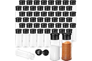 50 Pcs Plastic Spice Jars with Shaker Lids, 3.3 Oz/ 100ml Spice Containers Plastic Spice Bottles Seasoning Shaker Jars for St