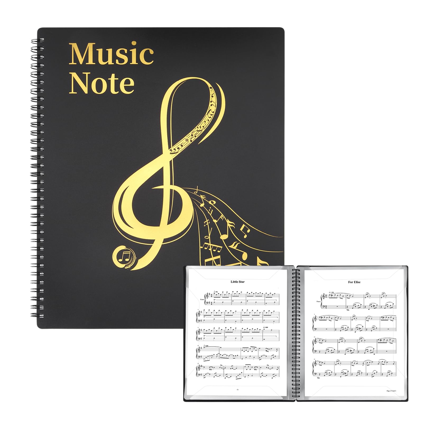 Photo 1 of MUDOR Sheet Music Folder for Sheet Music Page 8.5X 11 Inches, Sheet Music Holder Allow Annotations, Eliminate Glare, 60 Pages Spiral Sheet Music Binder Organizer, Sheet Music Storage