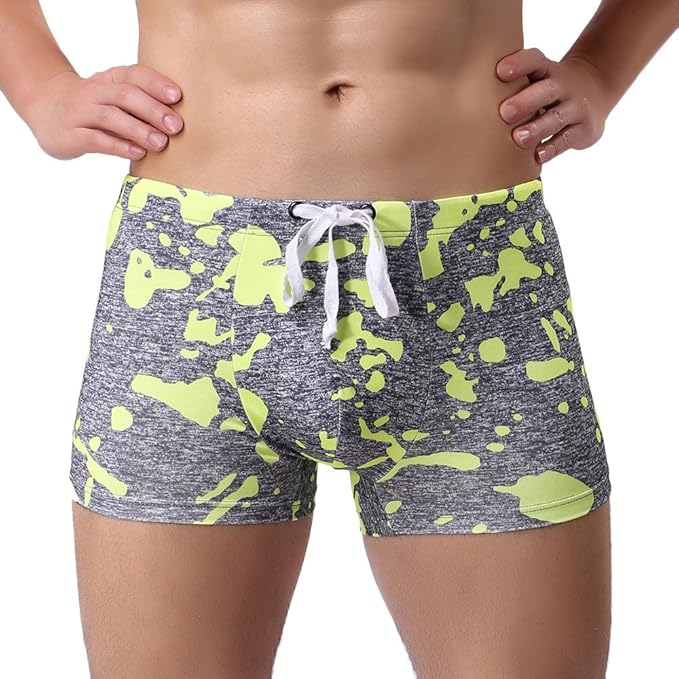 Men's Swim Boxer Briefs Camo Pouch Swim Briefs Square Salent Swim Brief