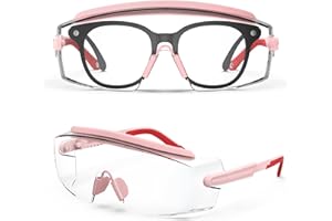 MEIGIX Anti Fog Safety Glasses Safety Goggles Over Glasses Protective Glasses with Anti Scratch Lenses Adjustable