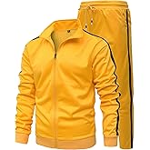 GXAMOY Men's Athletic 2 Pieces Tracksuit Casual Full Zip Jogging Sweat Suit Workout Sports Set Sportswear